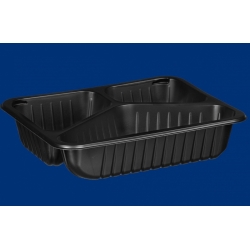 Pojemnik obiadowy trójdzielny karbowany 227/178/40mm