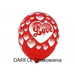 Balony czerwone z napisem "Love"