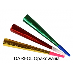 Trąbki papierowe metalizowane 26cm