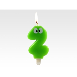 Świeczka cyferka oczka "2"