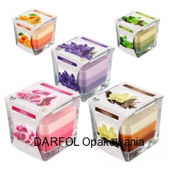 Świeca zapachowa trójkolorowa 8cm 32h