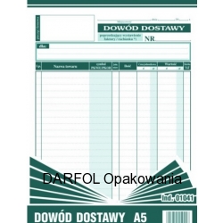 Dowód dostawy A5