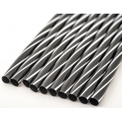 Słomka zakręcona czarno - biała