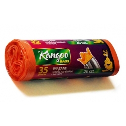 Worki sanitarne wiązane pomarańczowe 35l